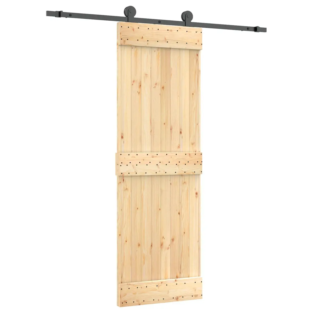 Sliding Door Natural Brown 70 x 210 cm Solid Pine Wood Modern Interior Room