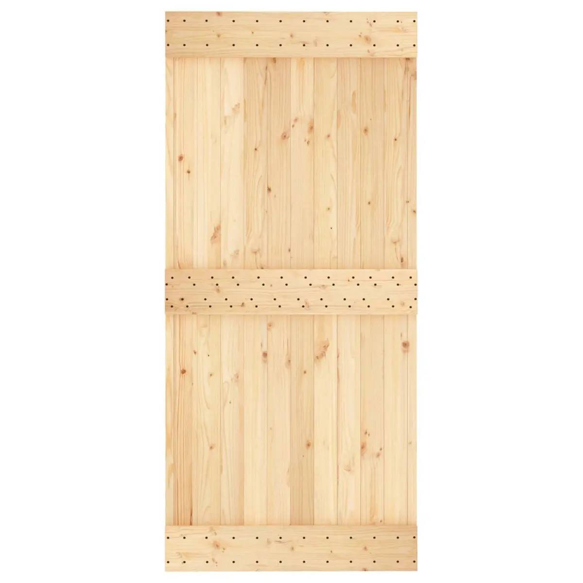 Sliding Door Solid Pine Wood Modern Space-Saving 95x210cm Brown