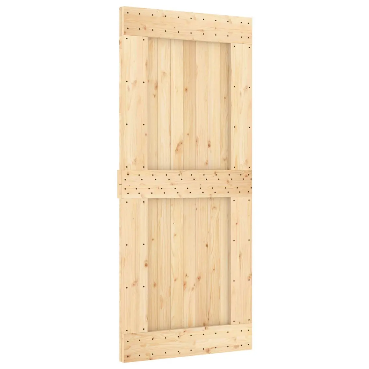 Sliding Door Natural Pine Wood Interior Room Divider 90 x 210 cm Brown
