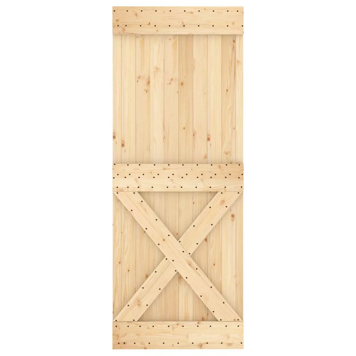 Sliding Door Solid Pine Wood Natural 80 x 210 cm Modern Interior