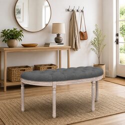 Grey Fabric Bench: Value and Practicality Combined