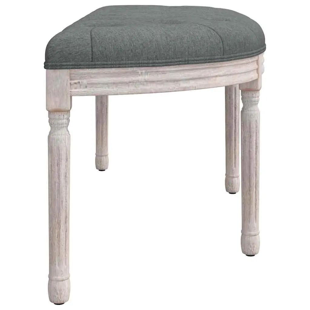 Bench Fabric Seat Grey Wooden Legs Foyer Entryway Living Room Furniture