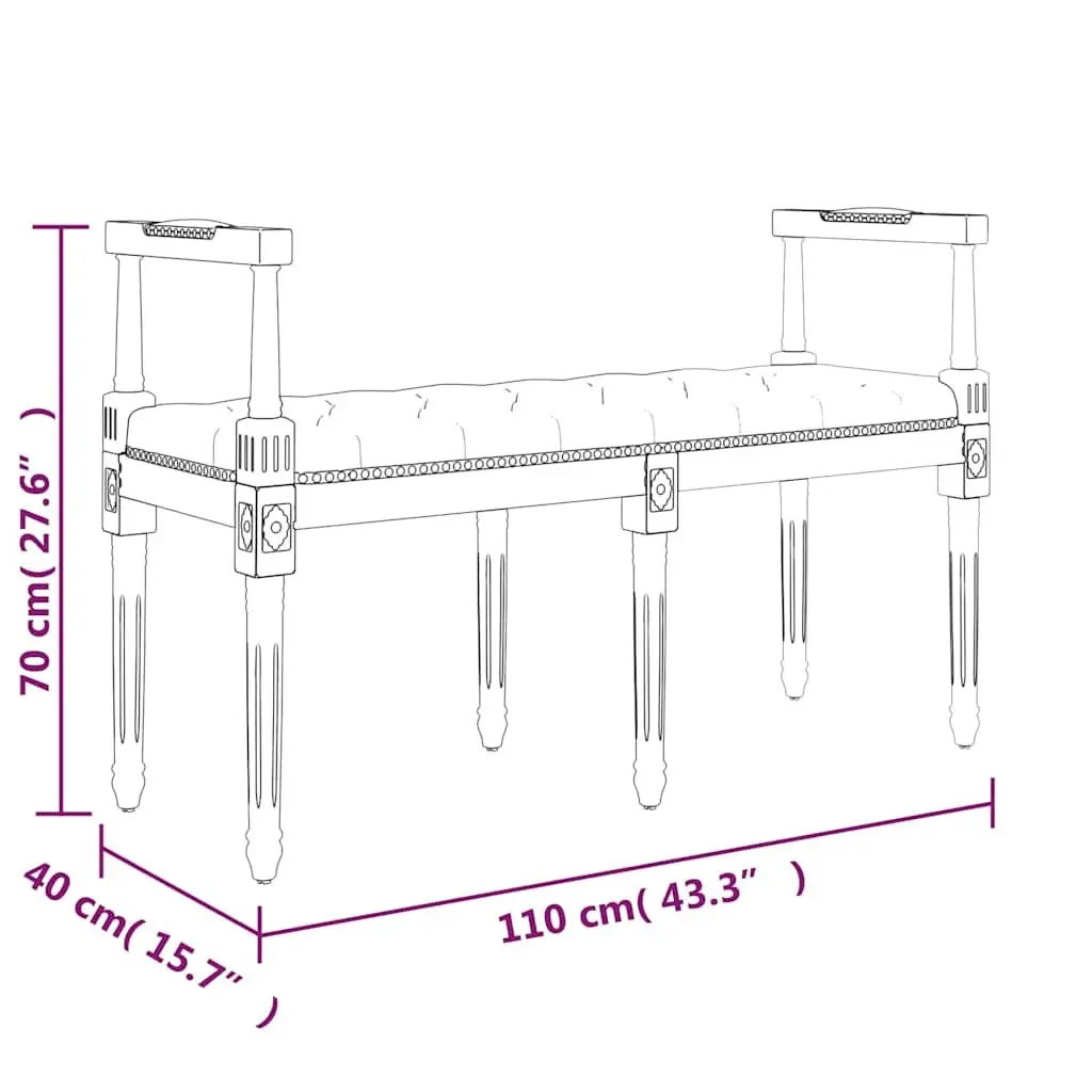 Grey Fabric Bench