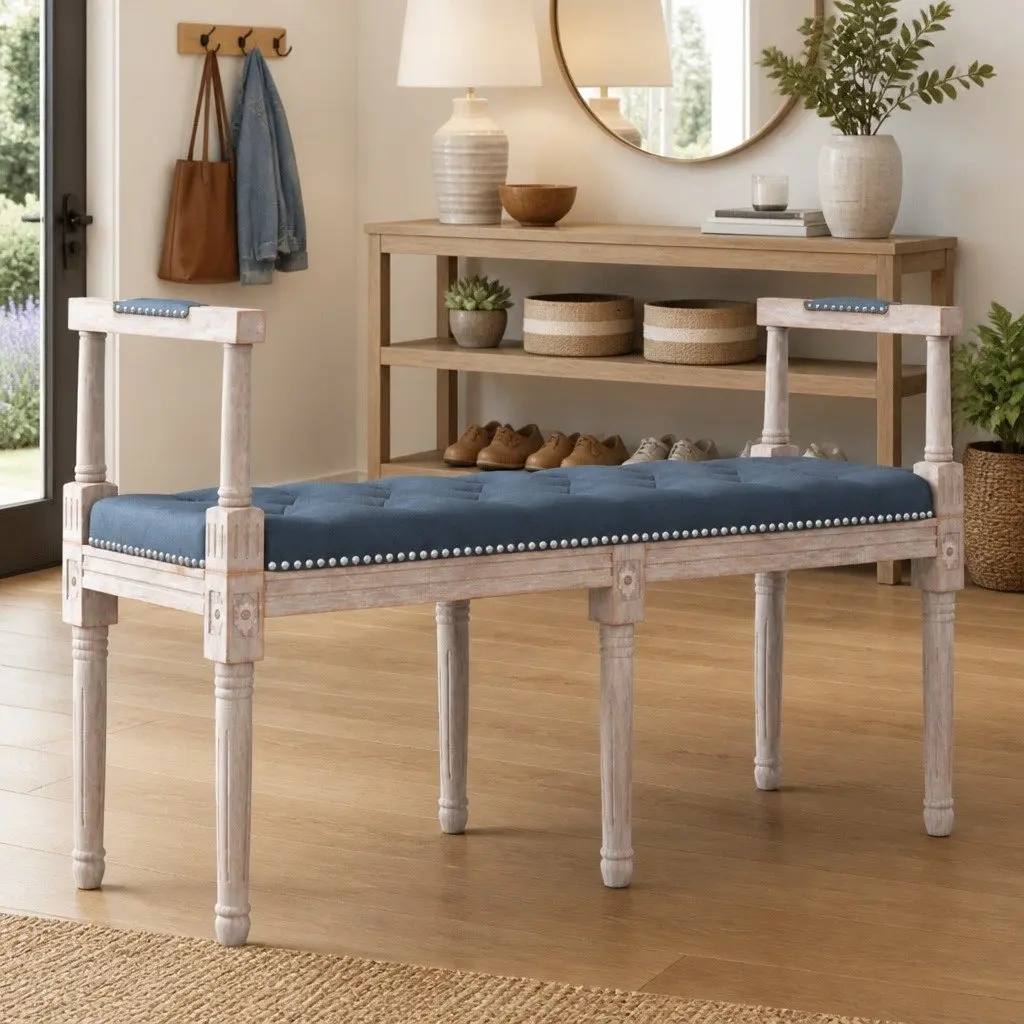 Velvet Upholstered Bench
