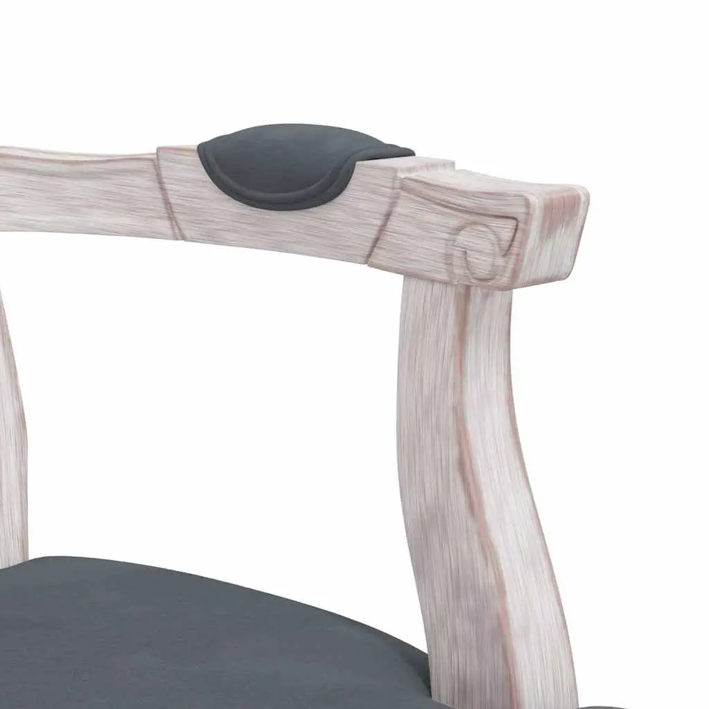 Dining Chairs Grey Velvet Kitchen Room Seating 2 Piece Wooden Legs