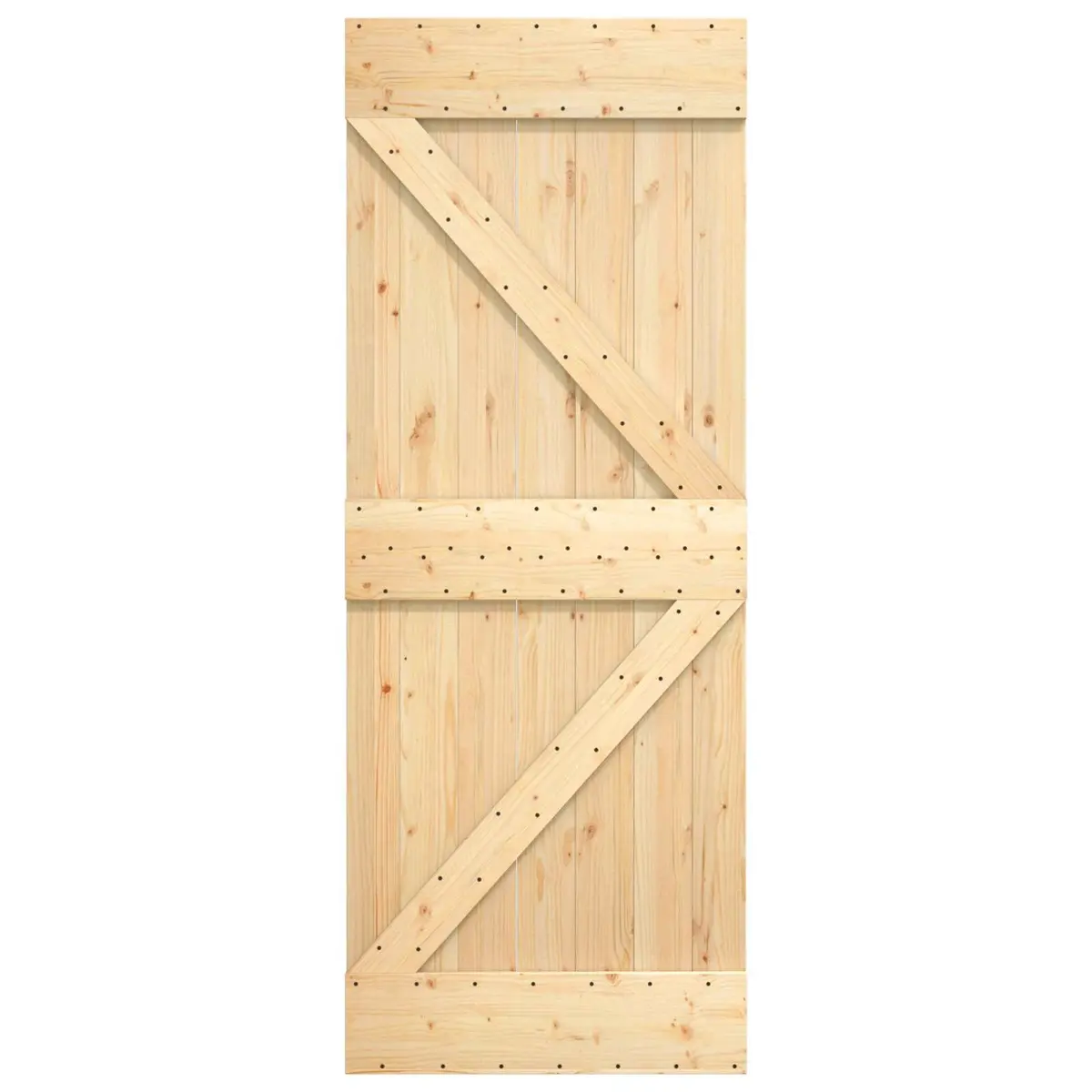 Sliding Door Solid Pine Wood Space-Saving 70x210cm Natural White