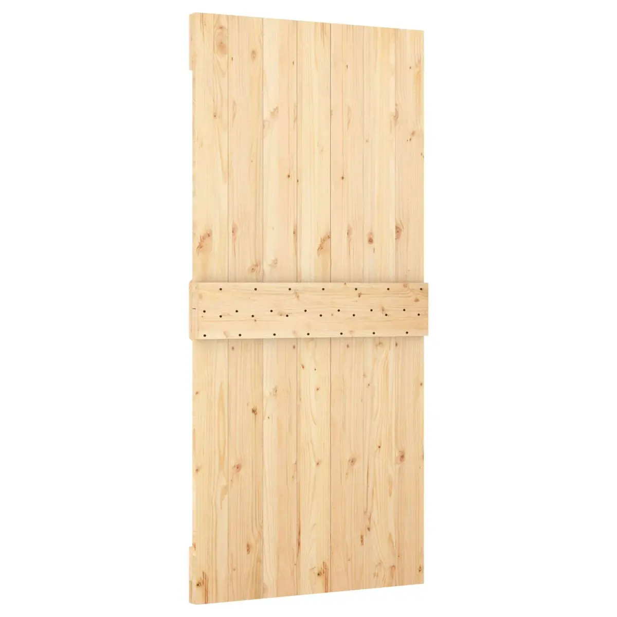 Sliding Door Natural White 90 x 210 cm Solid Pine Wood Modern Interior Room