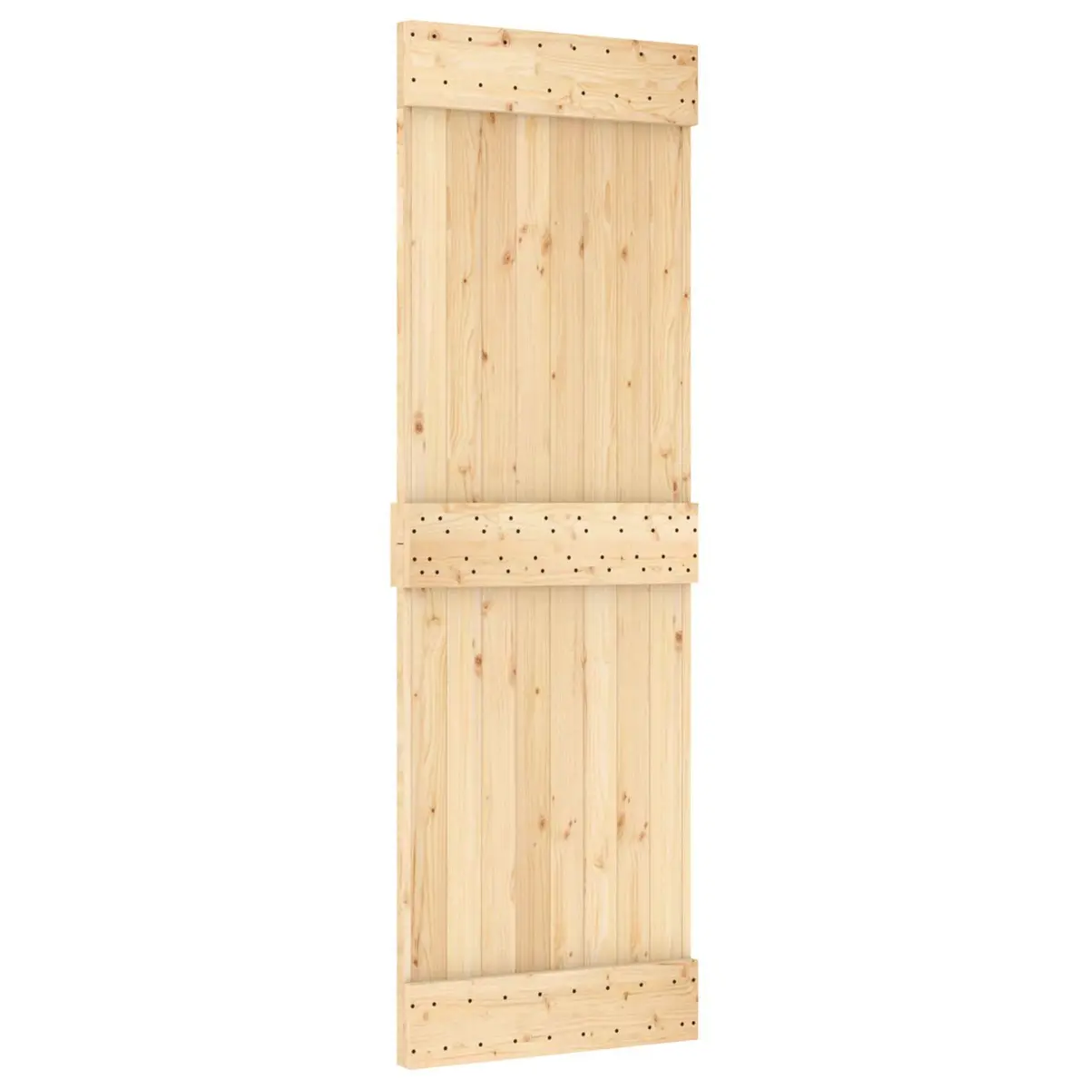 Pine Wood Sliding Door Natural White 70x210cm Space Saving Modern Room Divider