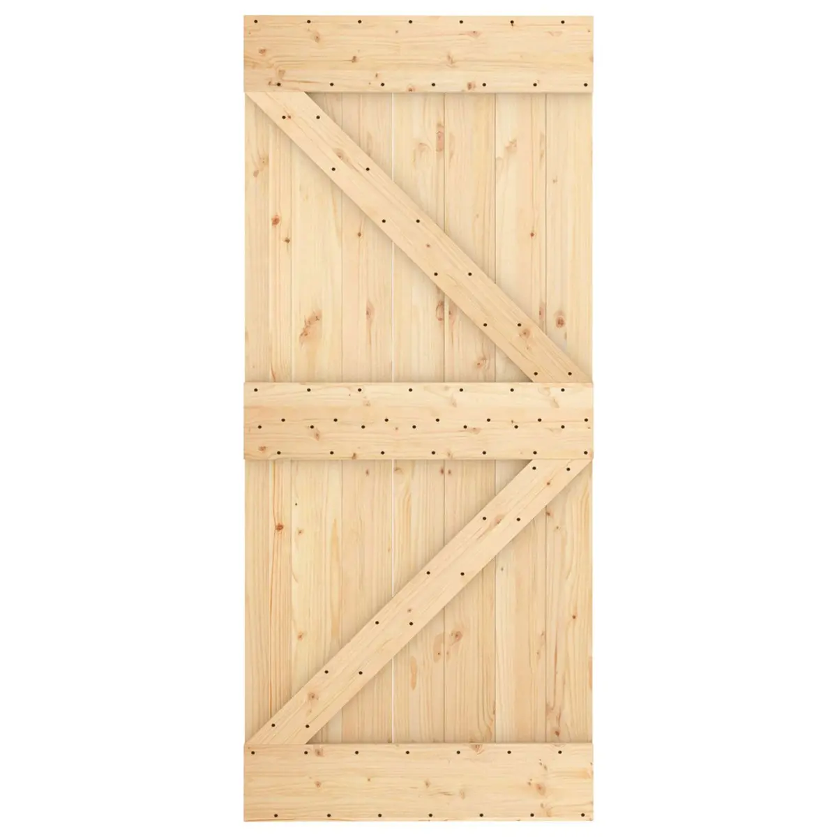 Sliding Door Solid Pine Wood Natural White Modern Room Divider 90 x 210 cm