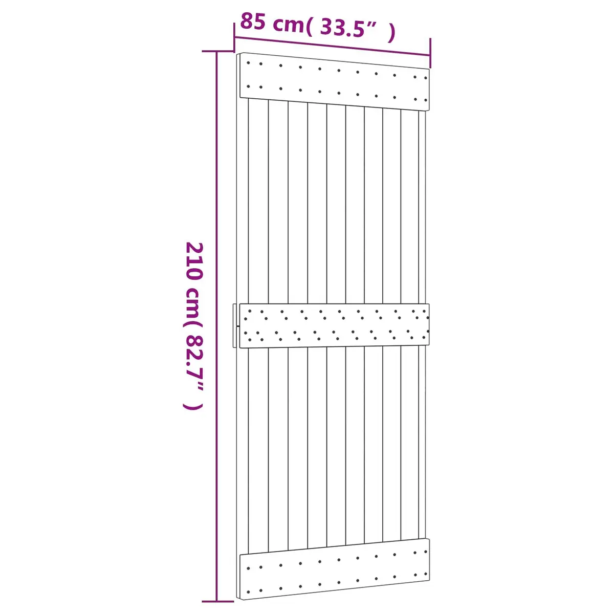 Sliding Door Solid Pine Wood Space-Saving Room Divider 85 x 210 cm Brown