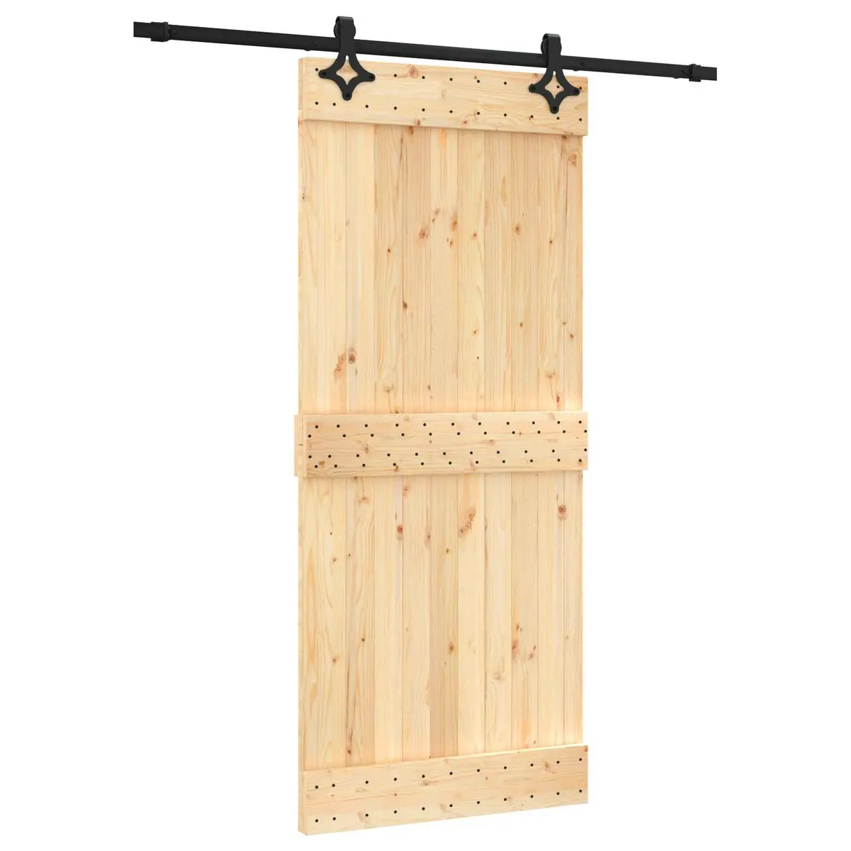 Sliding Door Space-Saving Interior Room Divider 90 x 210 cm Natural Wood Brown
