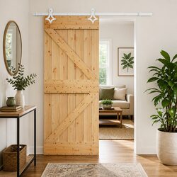 Solid Pine Wood Sliding Door: Practical and Stylish 85 x 210 cm