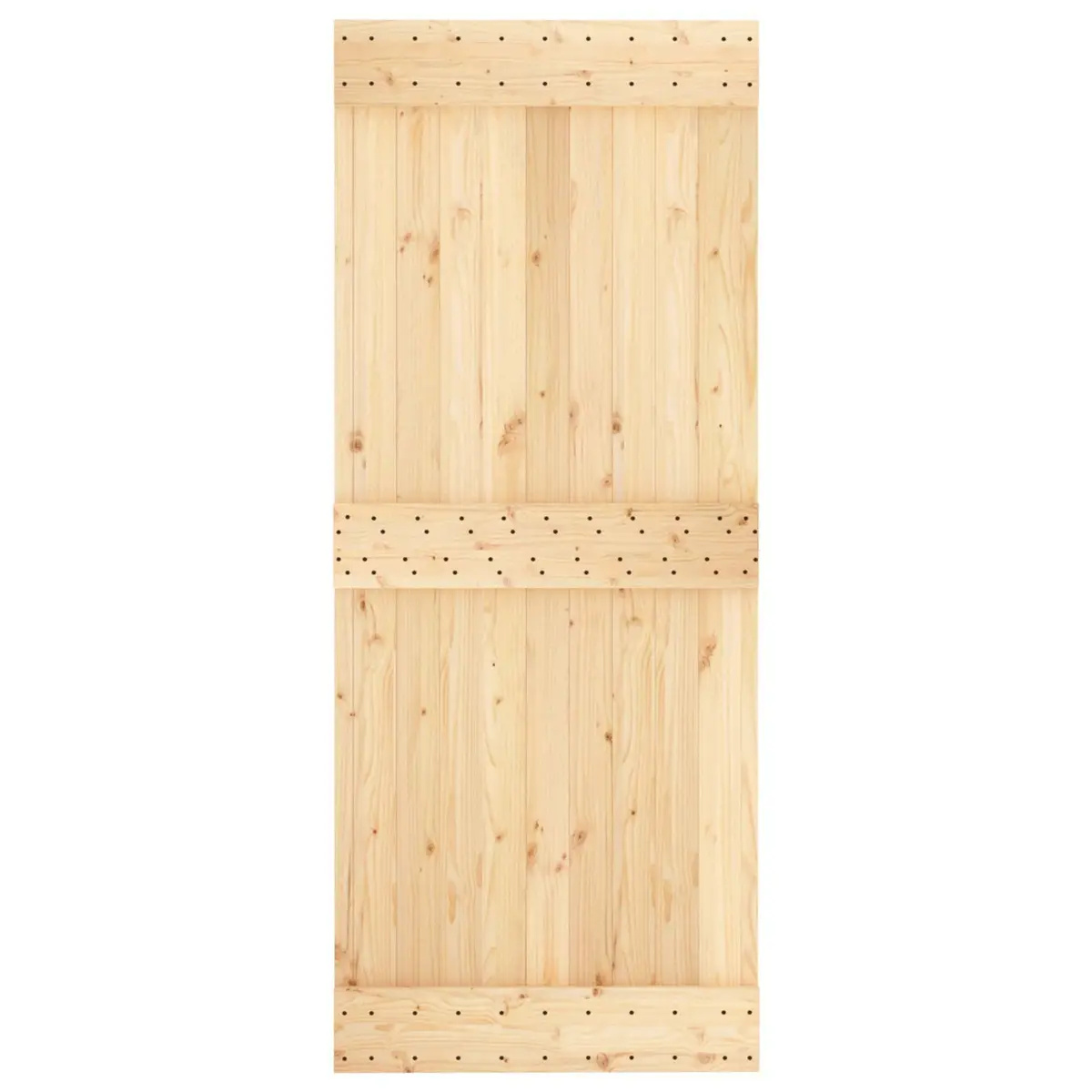 Sliding Door Solid Pine Wood Natural White 85 x 210 cm Space-Saving Interior