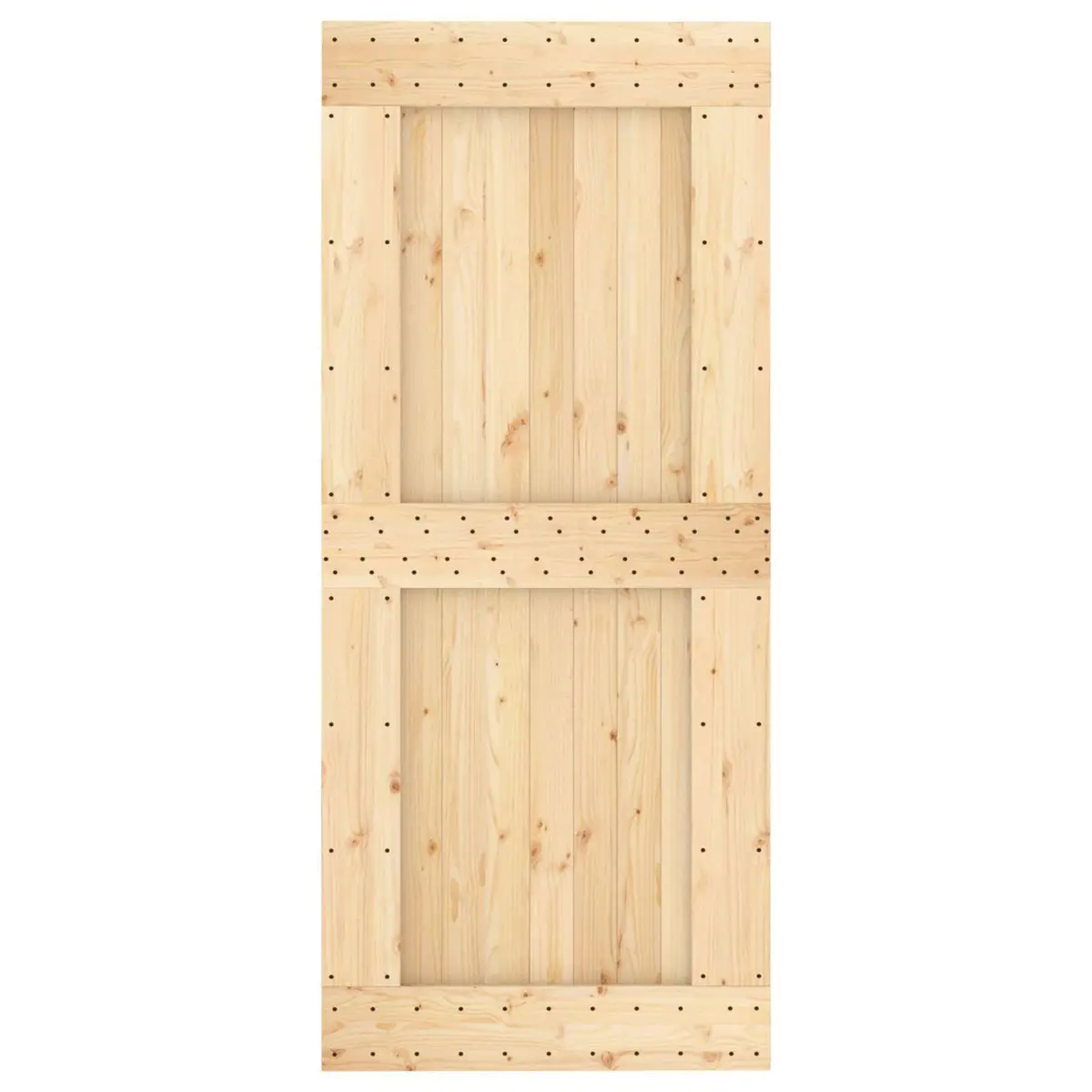Sliding Door Space-Saving 90 x 210 cm Natural White Solid Pine Wood
