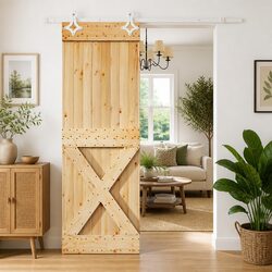 Reliable Pine Wood Sliding Door, 70x210cm for Your Home