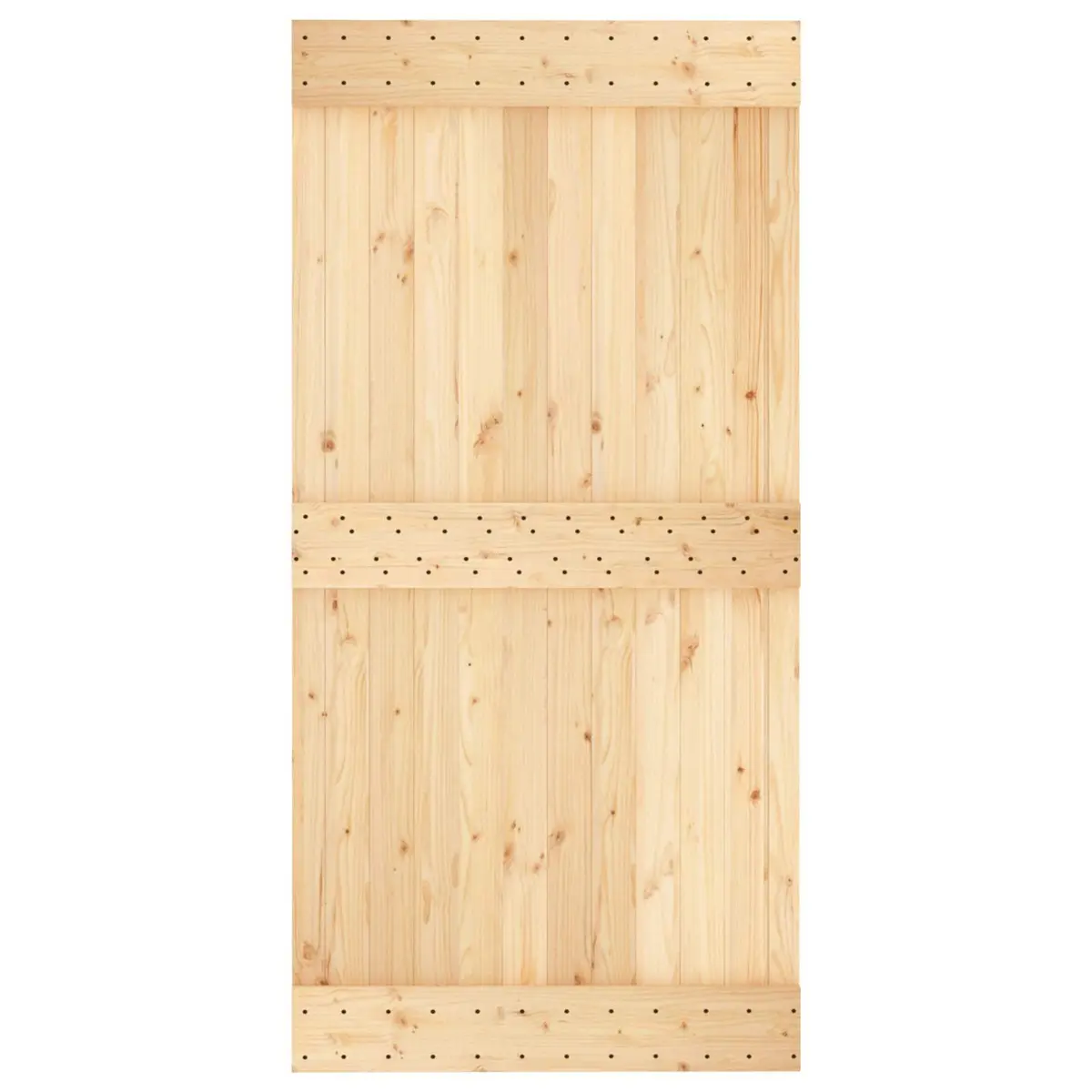 Sliding Door Space-Saving 100 x 210 cm Natural White Solid Pine Wood