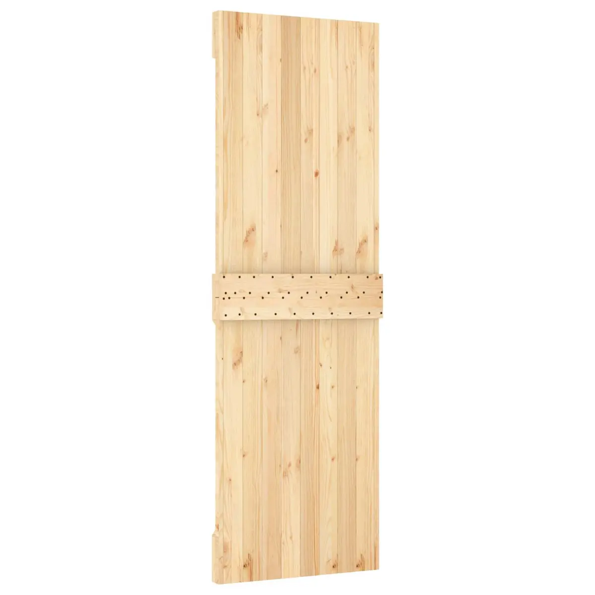 Sliding Door Solid Pine Wood Natural White 70 x 210 cm Modern Interior Room