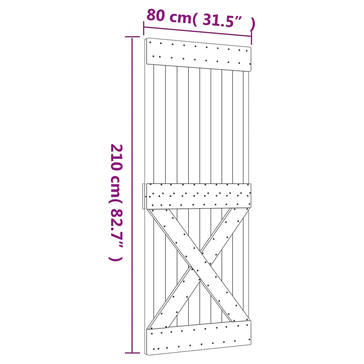 Sliding Door Solid Pine Wood Natural Modern Space-Saving Minimalist Design
