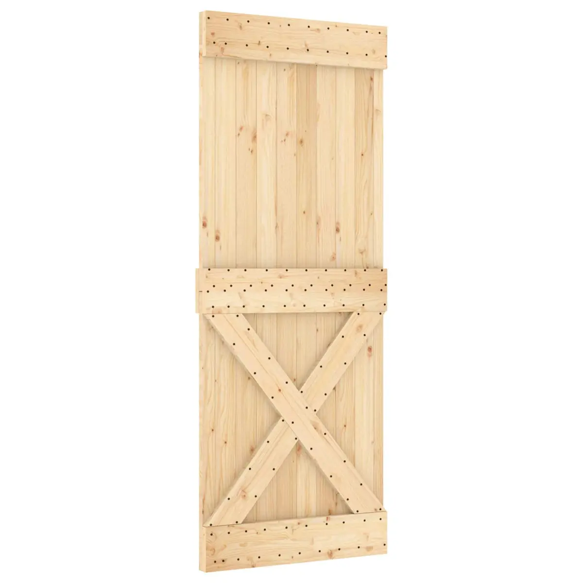 Sliding Door Natural Black 80x210cm Solid Pine Wood Modern Room Divider