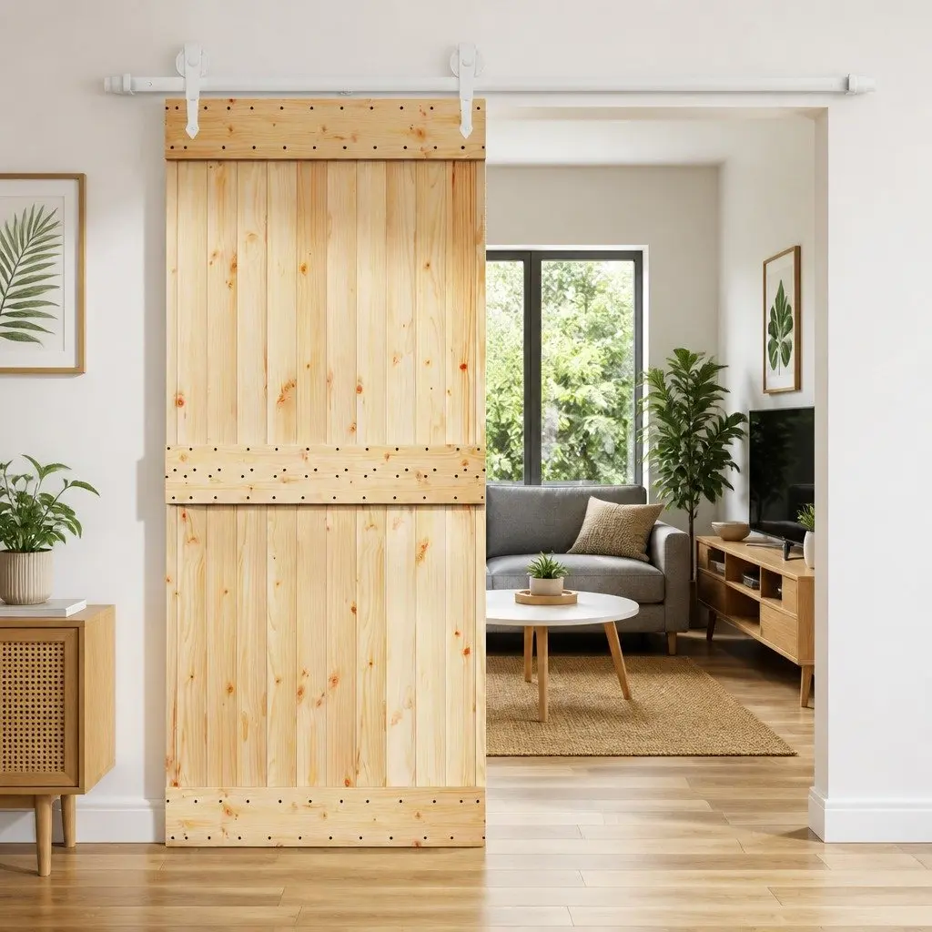 Sliding Door Space Saver 90 x 210 cm Brown