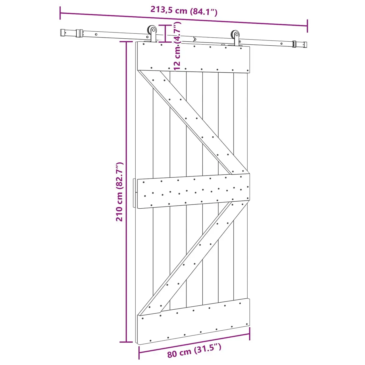 Sliding Door Space-Saving Interior Room Divider 80 x 210 cm Brown