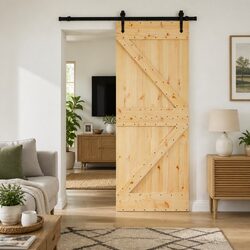Sliding Door with Pine Frame for Value and Practicality
