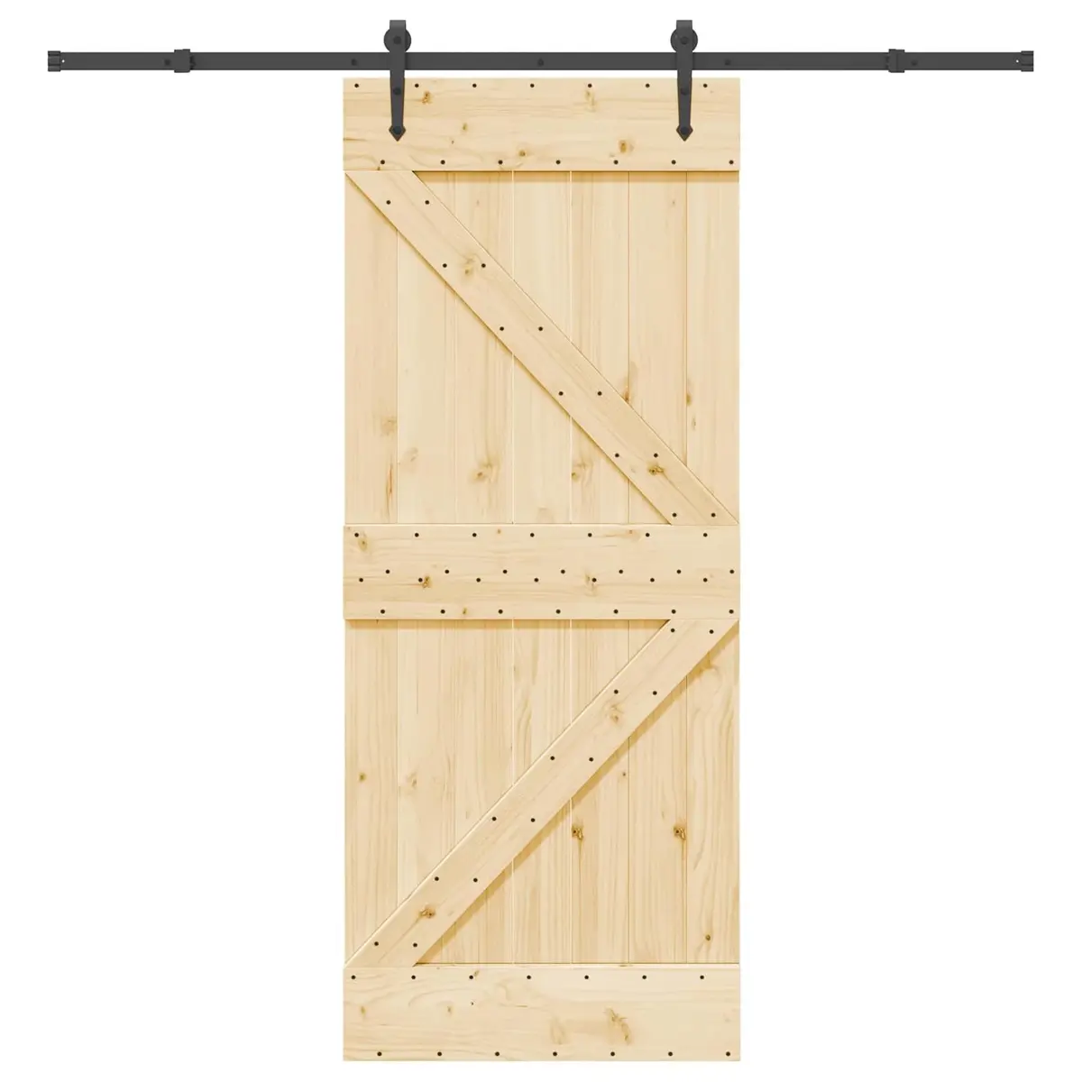 Sliding Door Space-Saving Room Divider 85 x 210 cm Brown and Black