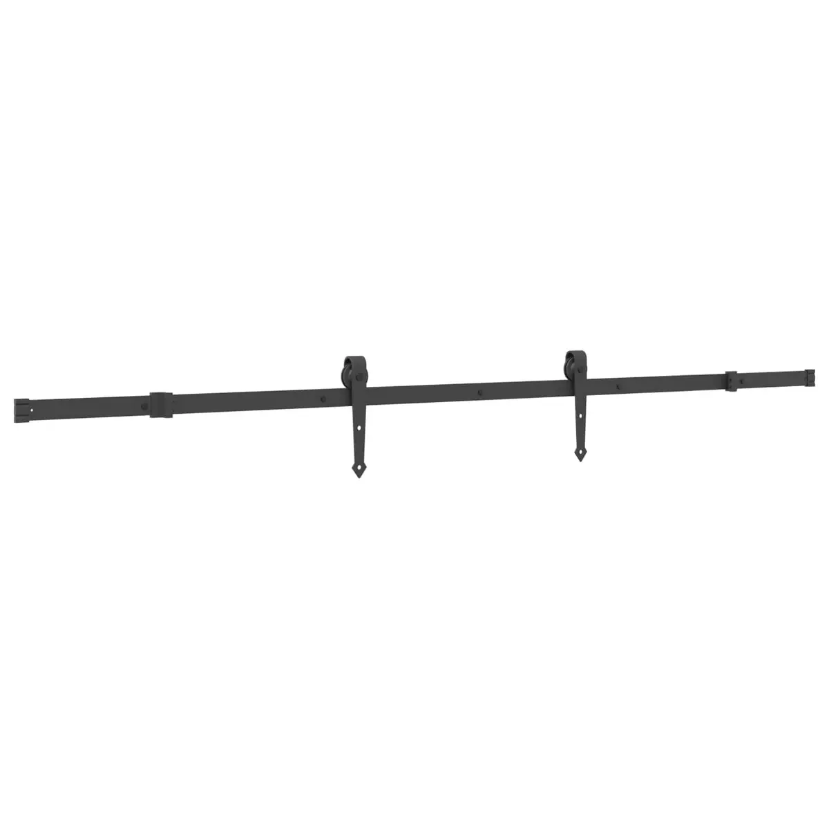 Sliding Door Natural Pine Wood Modern Room Divider 80x210cm Black Track