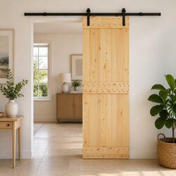 Practical Sliding Door: Pine Frame and Steel Track