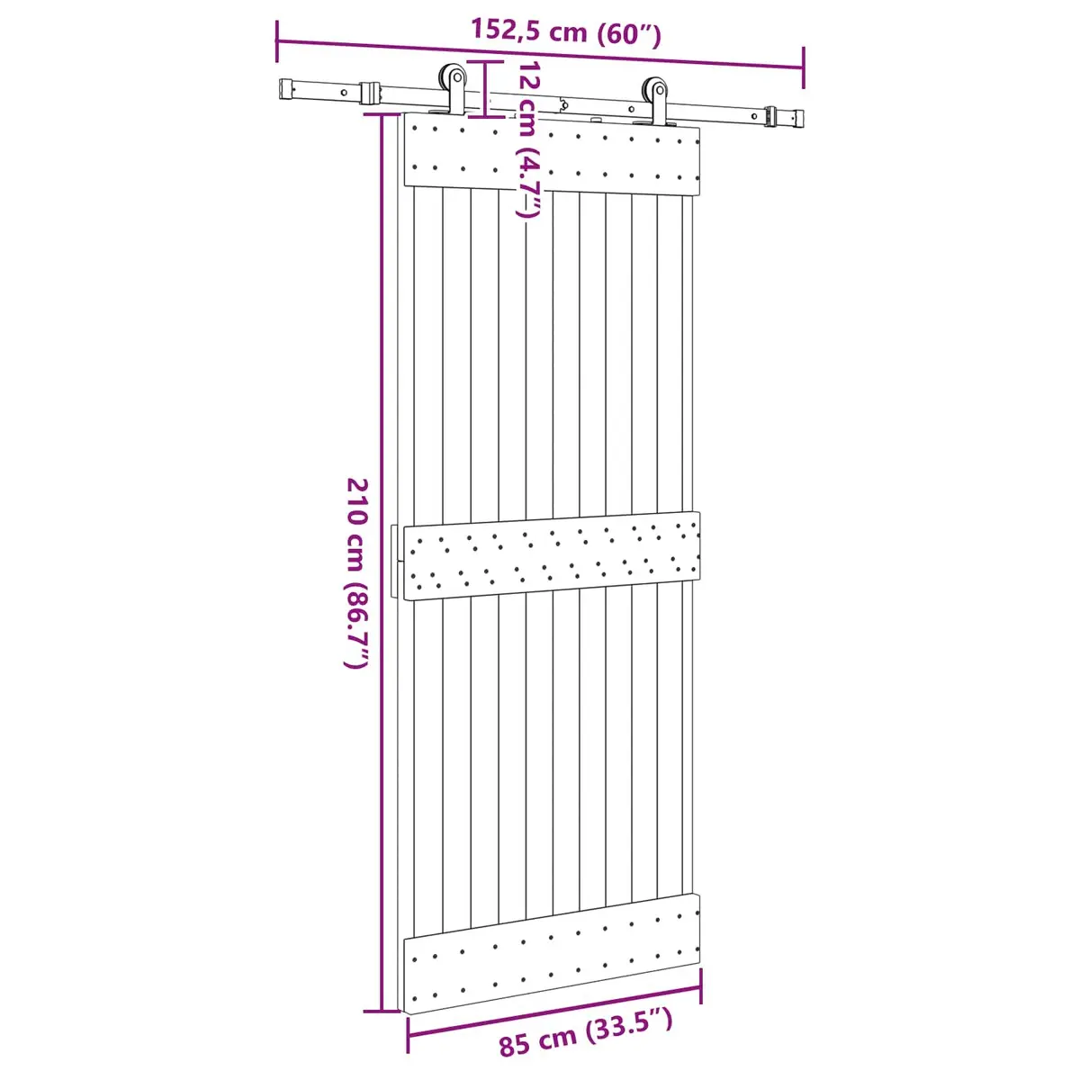 Sliding Door Room Divider 85 x 210 cm Brown Black