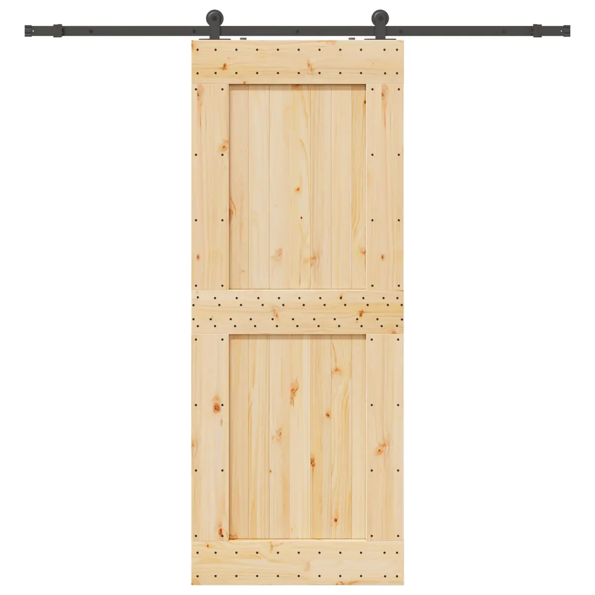 Sliding Door Room Divider Pine Wood 90 cm Brown and Black