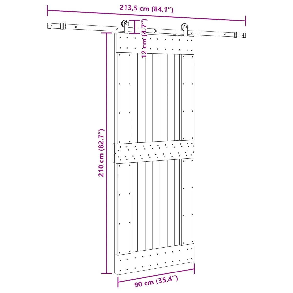 Sliding Door Room Divider Pine Wood 90 cm Brown and Black
