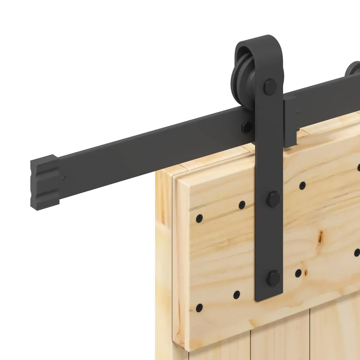 Sliding Door Natural Brown Black 80x210cm Modern Room Divider Space Saving