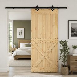 Warm Sliding Door Room Divider 95 x 210 cm Pine Design