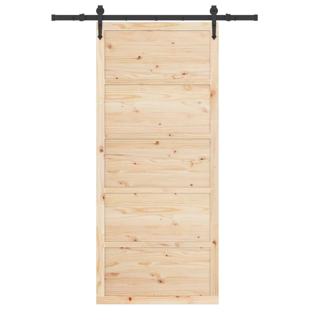Sliding Door Natural Solid Pine Wood 80 x 208 cm Brown