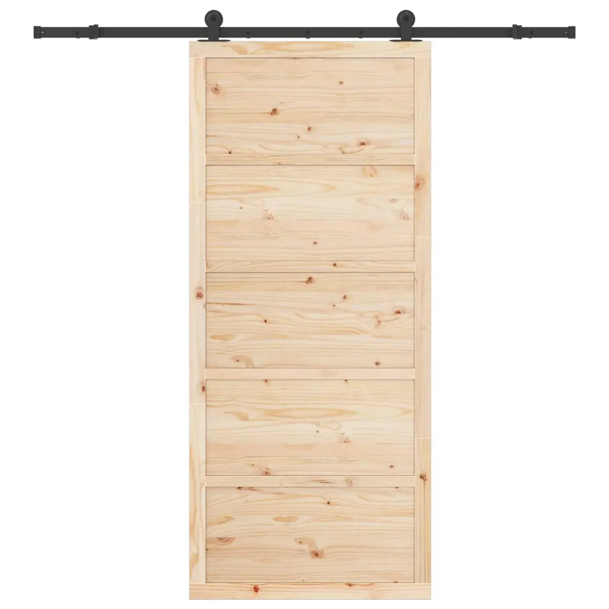 Sliding Door Natural Solid Pine Wood 90 x 208 cm Interior Room Divider Brown