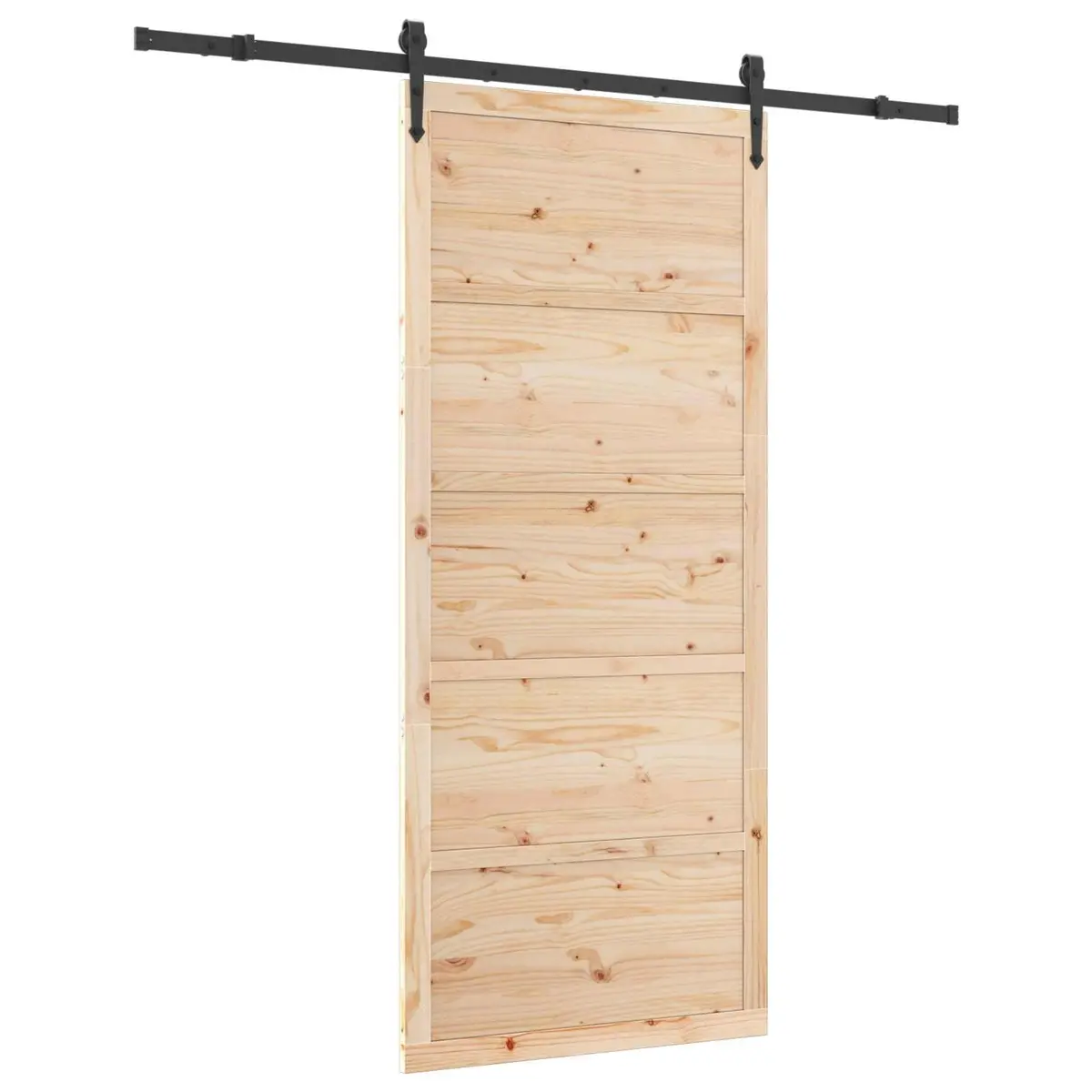 Sliding Door Natural Solid Pine Wood 100 x 208 cm Interior Room Divider