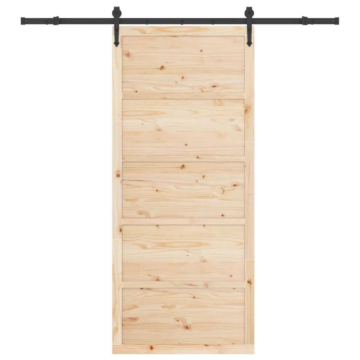 Sliding Door Modern Room Divider 80 x 208 cm Solid Pine Wood Natural Brown