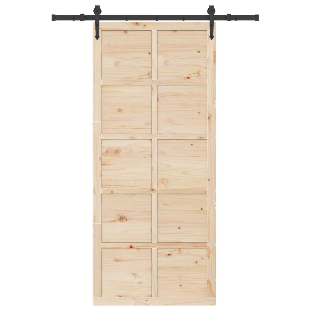 Sliding Door Natural Solid Pine Wood 80 x 208 cm Brown Modern Interior Room Divider
