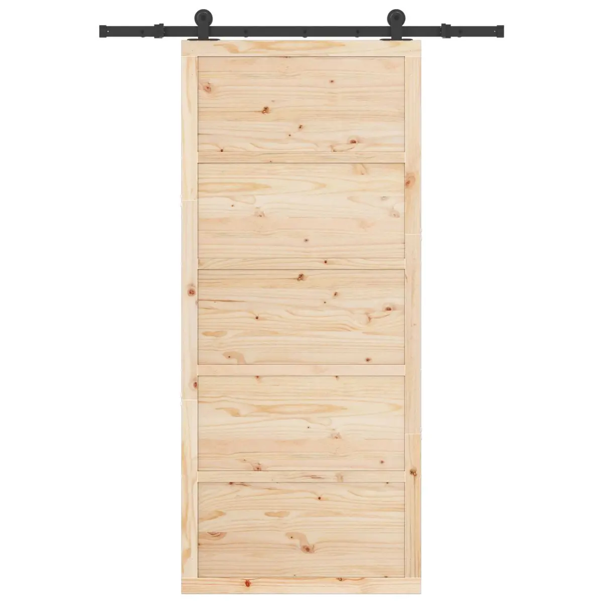 Sliding Door Natural Solid Pine Wood 80 x 208 cm Space Saving Modern Interior
