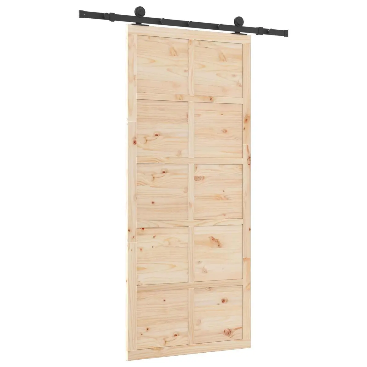 Sliding Door Natural Brown 80 x 208 cm Solid Pine Wood Interior Room Divider