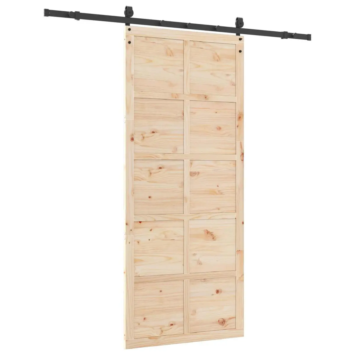 Sliding Door Natural Pine Wood 90 x 208 cm Modern Interior Room Divider