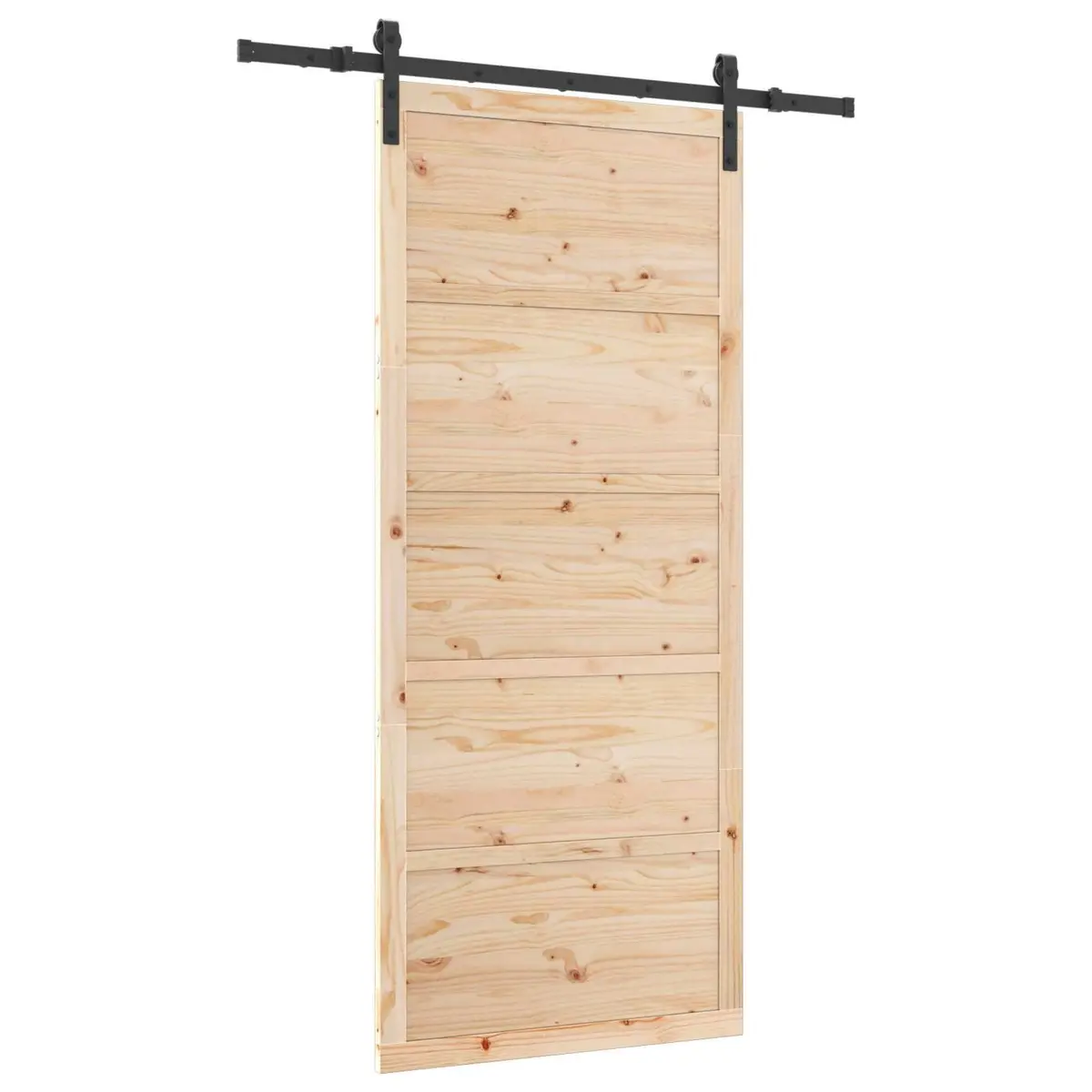 Sliding Door Solid Pine Wood Natural 80 x 208 cm Modern Interior Room Divider Brown