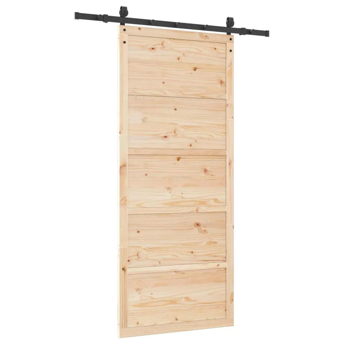 Sliding Door Solid Pine Wood Natural 80 x 208 cm Modern Interior Room Divider Brown