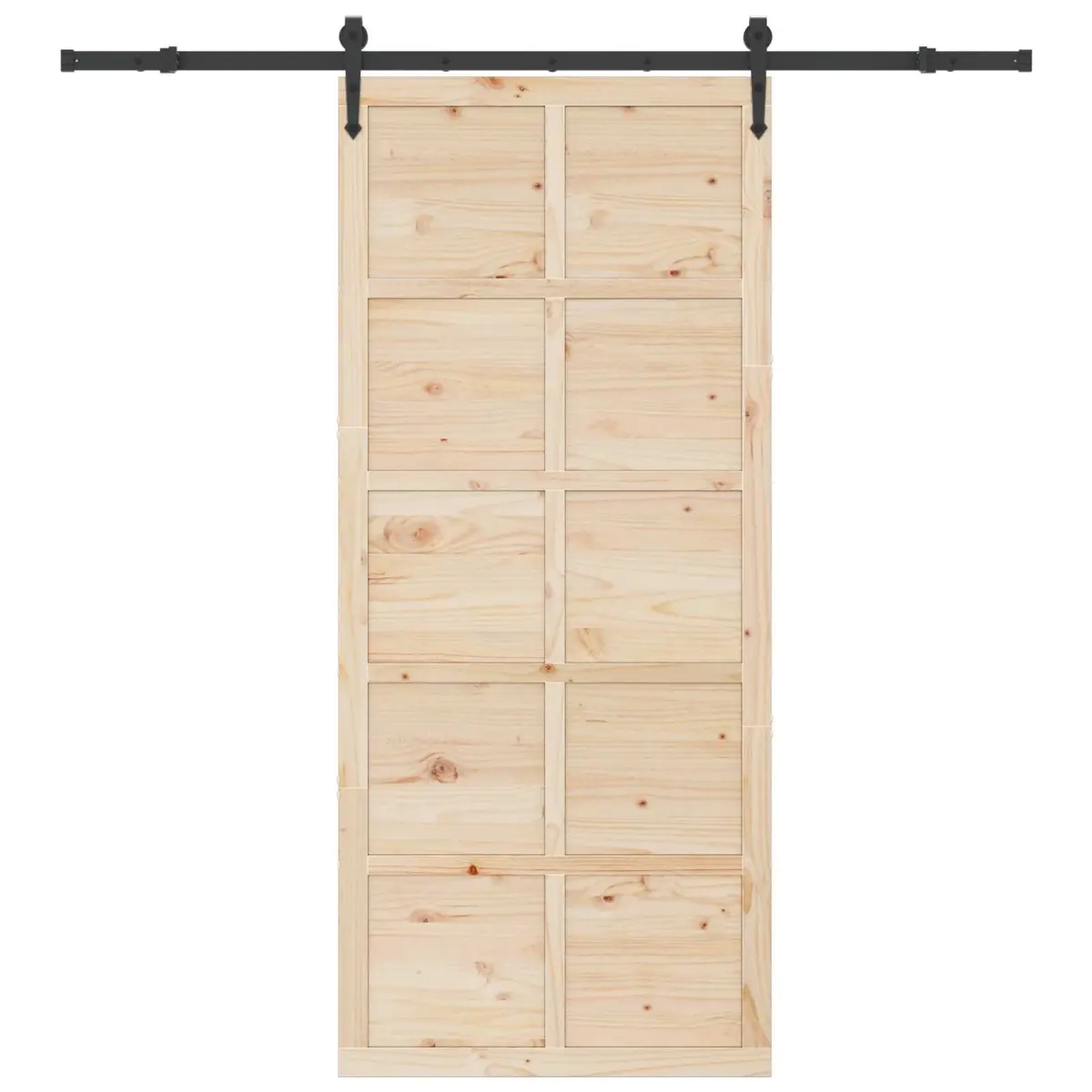 Sliding Door Natural Solid Pine Wood 90 x 208 cm Modern Interior Room Divider