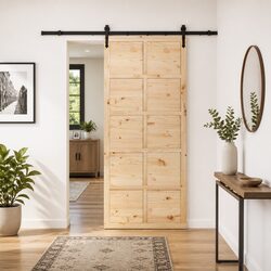Reliable and Stylish Natural Pine Wood Sliding Door 90 x 208 cm