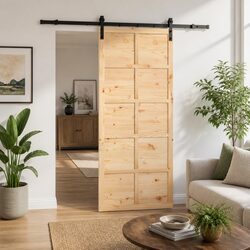 Quality Solid Pine Sliding Door 100 x 208 cm for Homes
