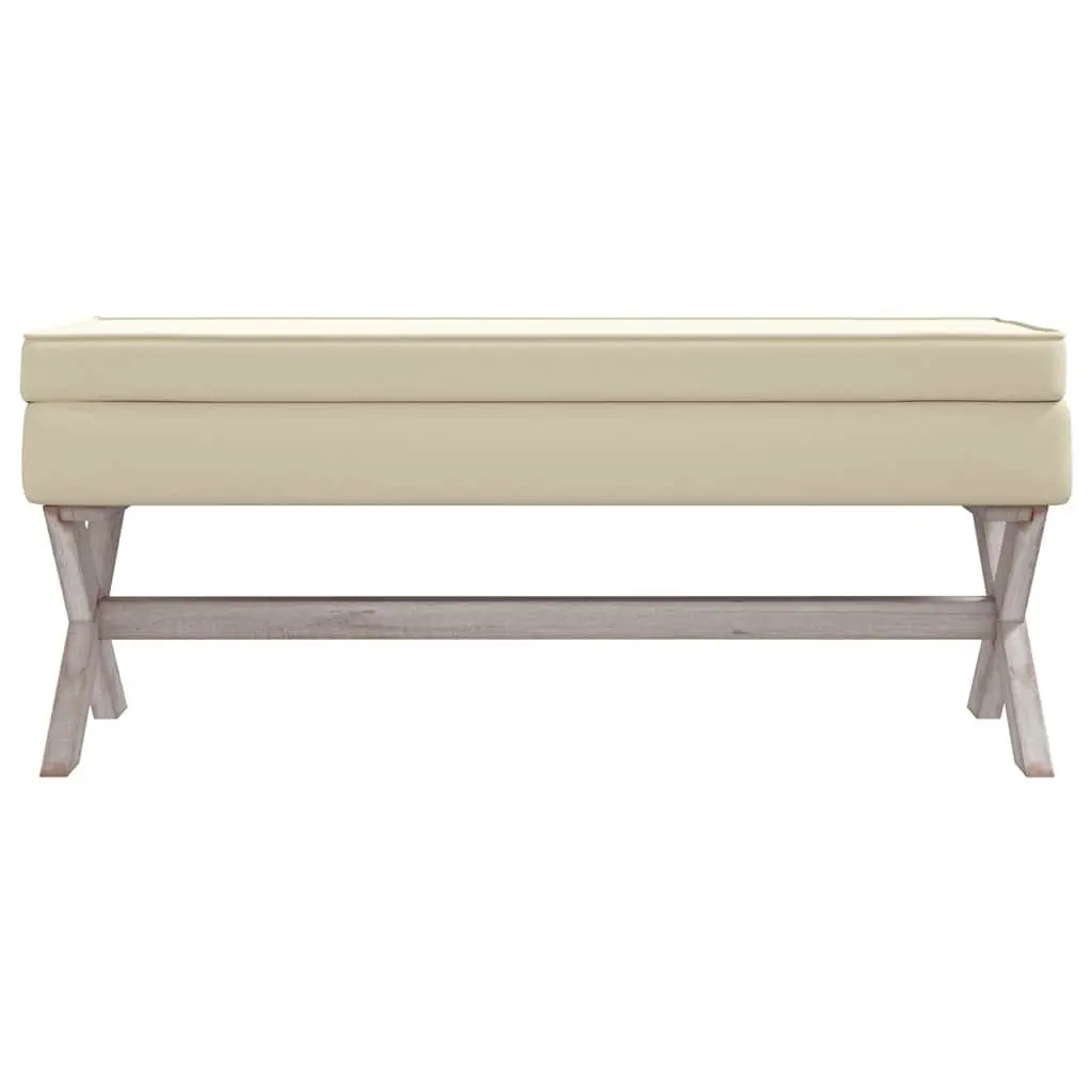 Storage Stool Bench in Natural Linen Fabric
