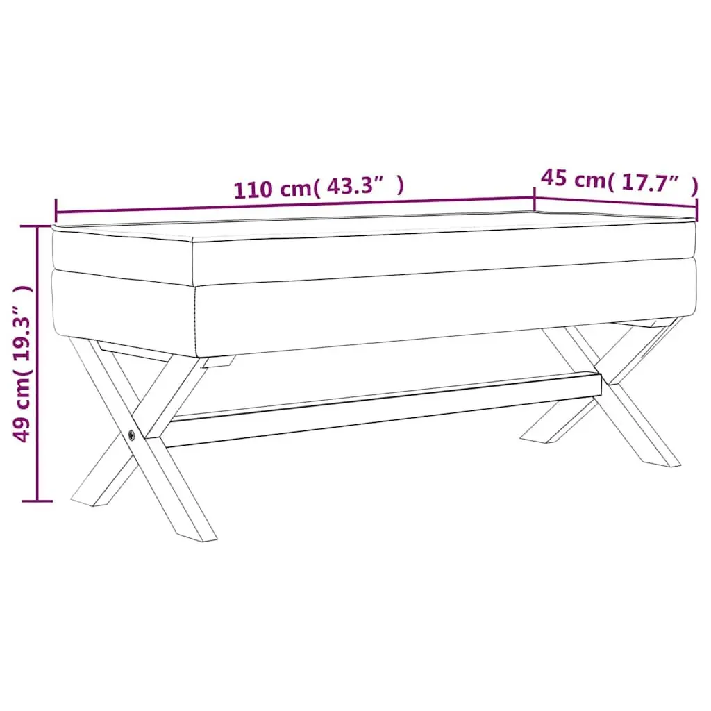 Storage Stool Bench in Natural Linen Fabric