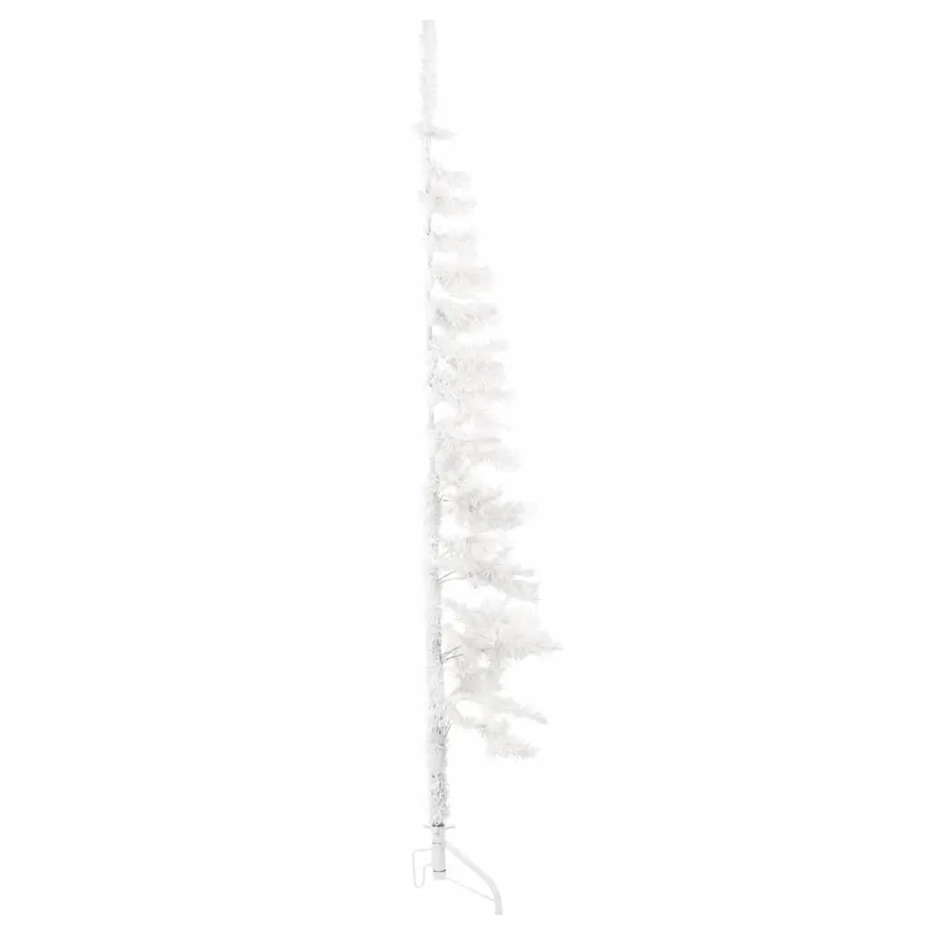 Half Christmas Tree 150cm White Slim Artificial Holiday Home Decoration